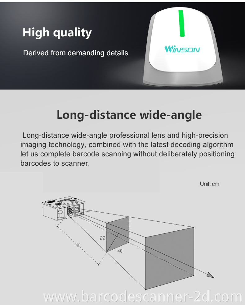 Wired supermarket barcode scanner